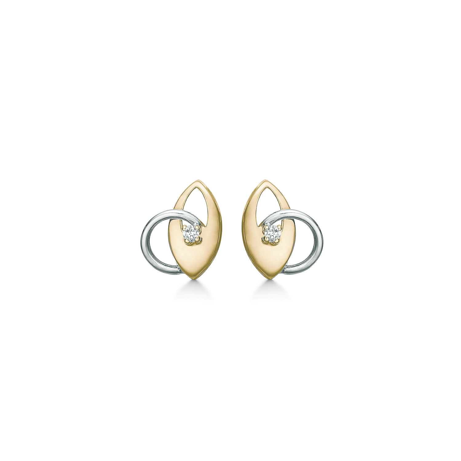 Støvring Design 14kt Guld og Hvidgulds Ørestik med Zirkonia 70117701