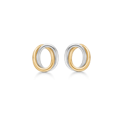 Støvring Design 14kt Guld og Hvidgulds Oval Ørestik 70166964