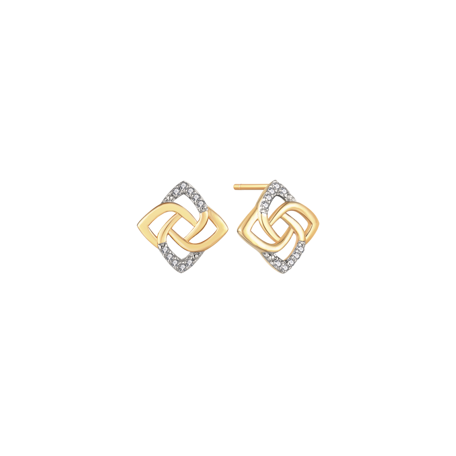 Støvring Design 14kt Guld firkantet Ørestik med Zirkonia 70205058