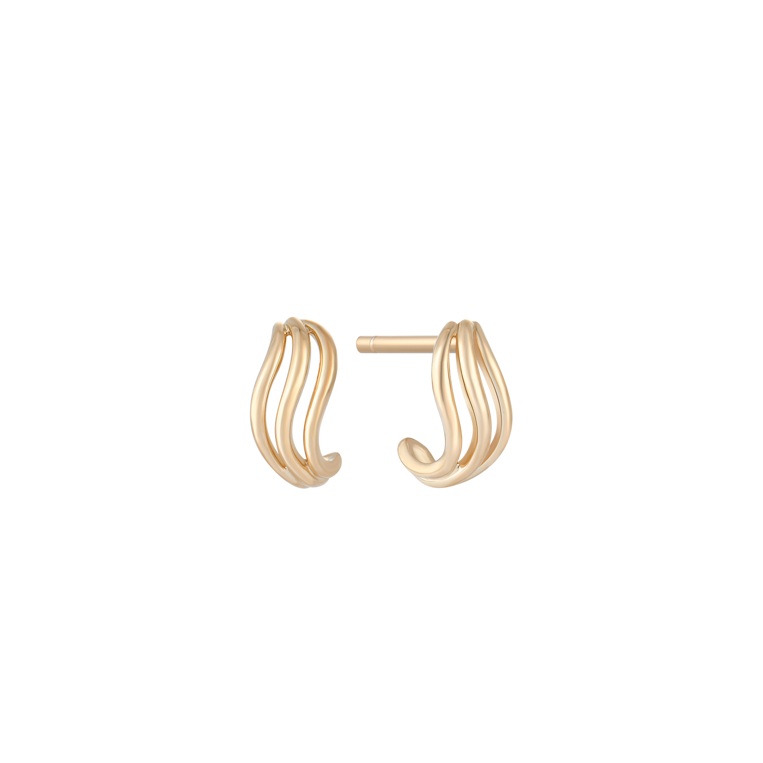 Støvring Design 14kt Guld Ørestik Bøljet Former 70232025