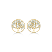 Støvring Design 14kt Guld Ørestik med Livets Træ og Zirkonia 70242044