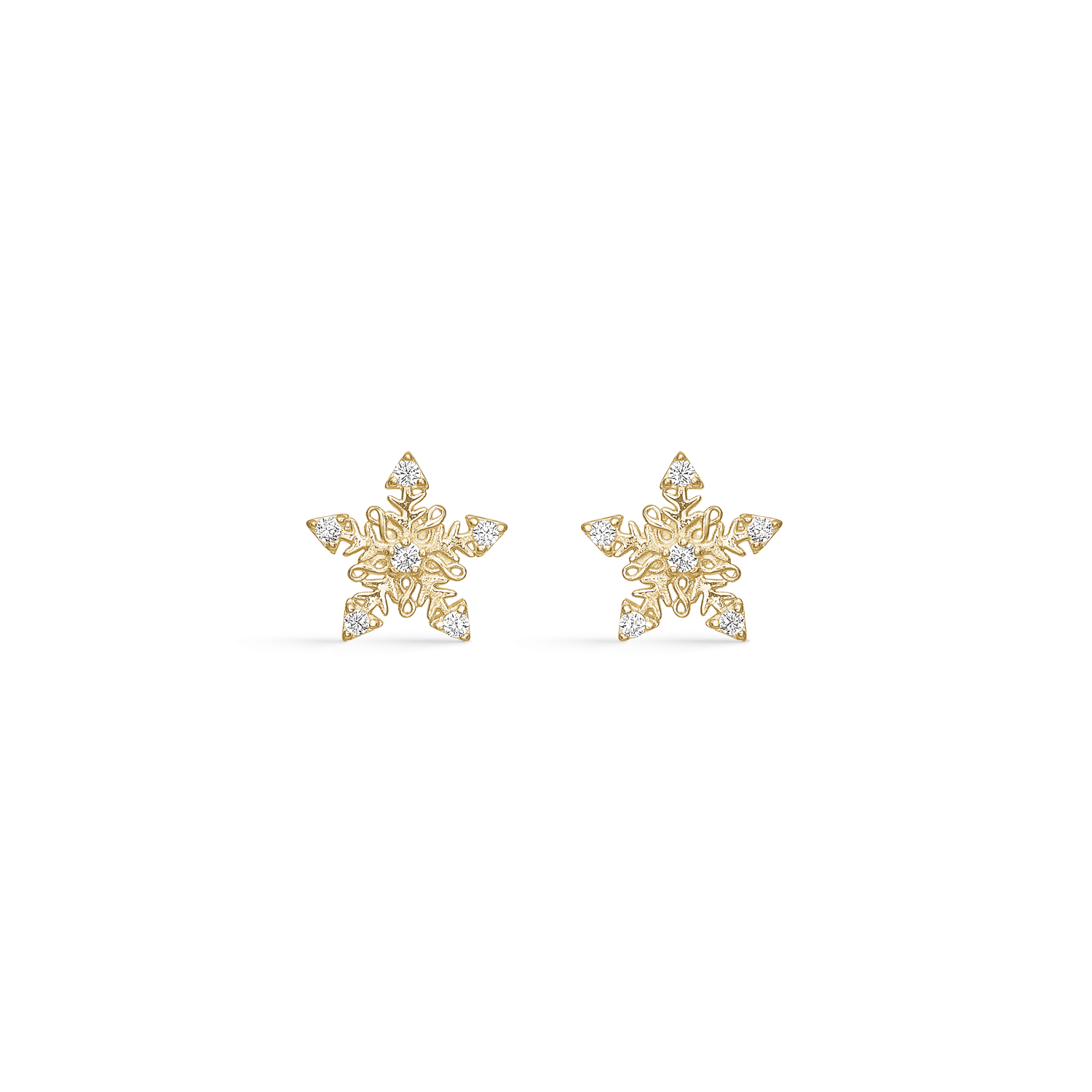 Støvring Design 14kt Guld Ørestik med Snefnug 70242065