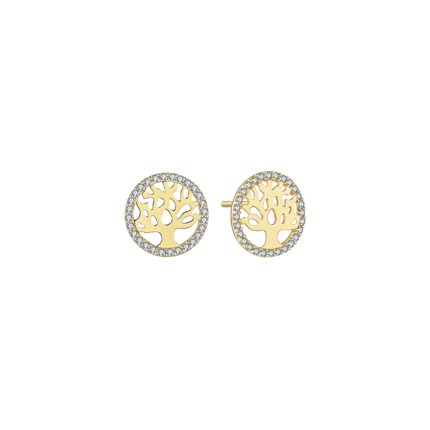 Støvring Design 14kt Guld Ørestik med Livets Træ og Zirkonia 70242072