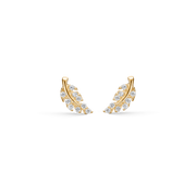 Støvring Design 14kt Guld Blad Ørestik med Zirkonia 70242841