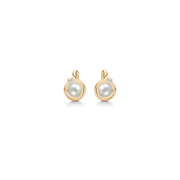 Støvring Design 14kt Guld Ørestik med Hvid Ferskvandsperle og Zirkonia 70242884