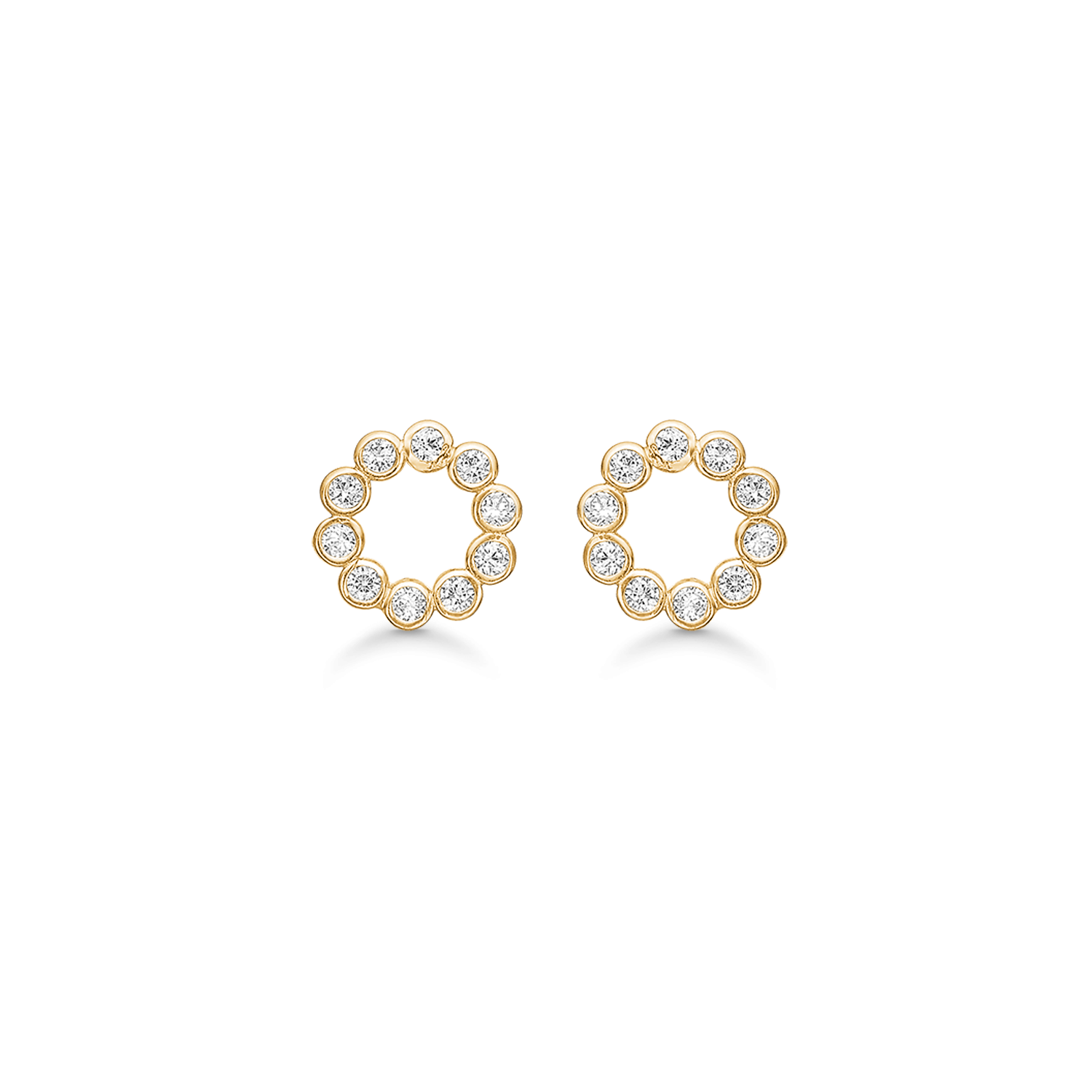 Støvring Design 14kt Guld Cirkel ørestik med Zirkonia 70242925