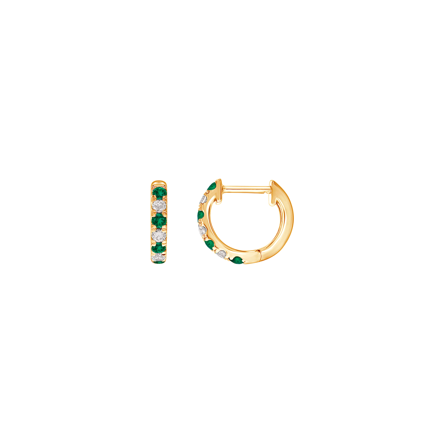 Støvring Design 14kt Guld Creol med Smaragder og Diamanter 13mm 70257023
