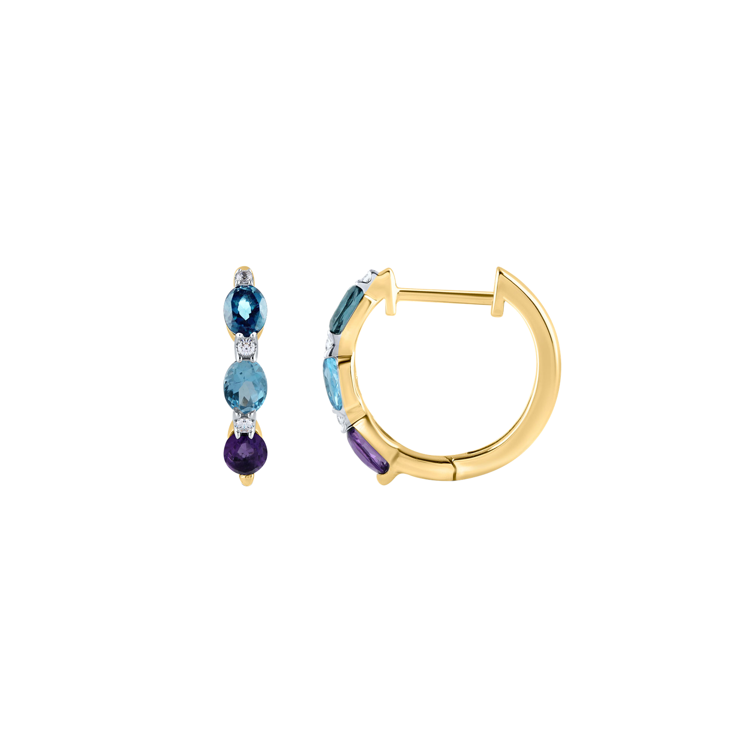 Støvring Design 14kt Creoler med Topaser, Ametyster og Brillanter 70257028