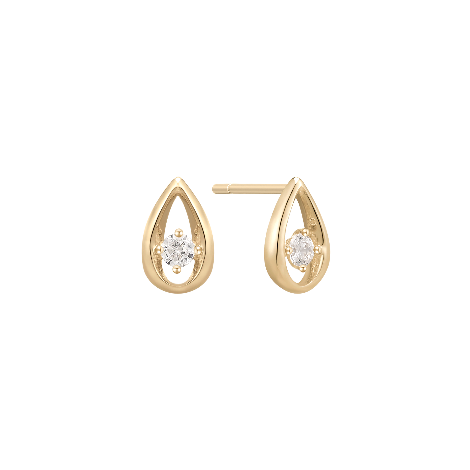 Støvring Design 14kt Dråbeformet Ørestik med Zirkonia 70342916