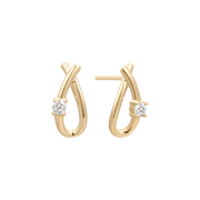 Støvring Design Twisted dråbe ørestik i 14kt Guld med Zirkonia 70342918