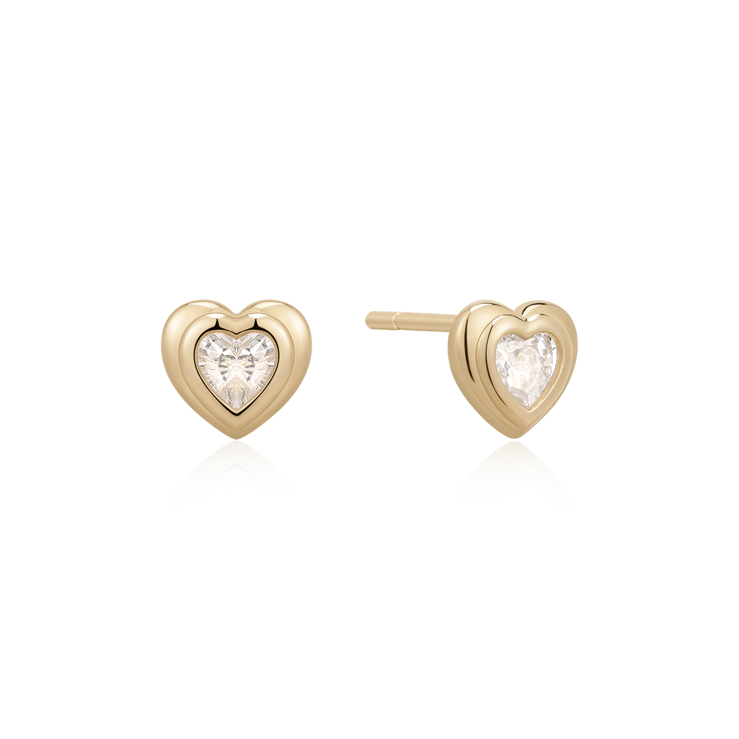Støvring Design 14kt Ørestik med Hjerteformet Zirkonia 70342924