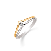 Støvring Design 14kt Guld og Hvidgulds Ring med Diamant 72232020
