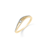 Støvring Design 14kt Guld og hvidgulds Ring med Diamant 72245009