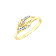 Støvring Design 14kt guld ring dobbelt blade med zirkonia 72251960