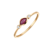 Støvring Design 14kt Guld Ring med Rubin og Diamanter 72257044