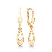 Støvring Design 14kt Guld Ørehæng med Dråbeformet Vedhæng 73166075