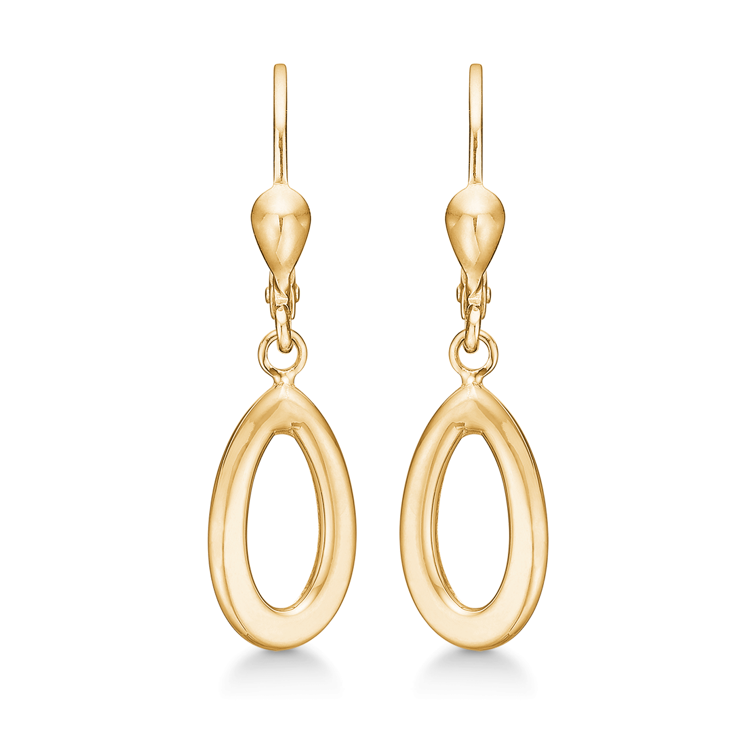 Støvring Design 14kt Guld Ørehæng med Oval Cirkel 73166955