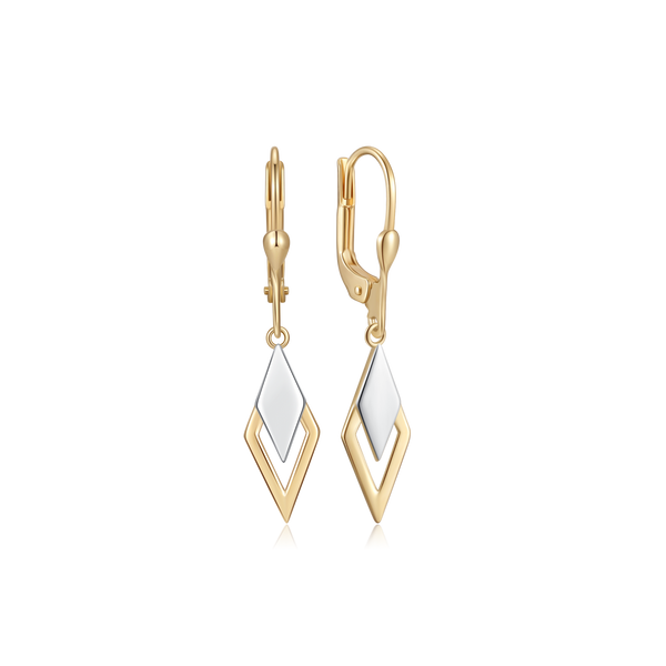 Støvring Design 14kt Ørehæng med Trekanter i Hvid- og Rødguld 73258947