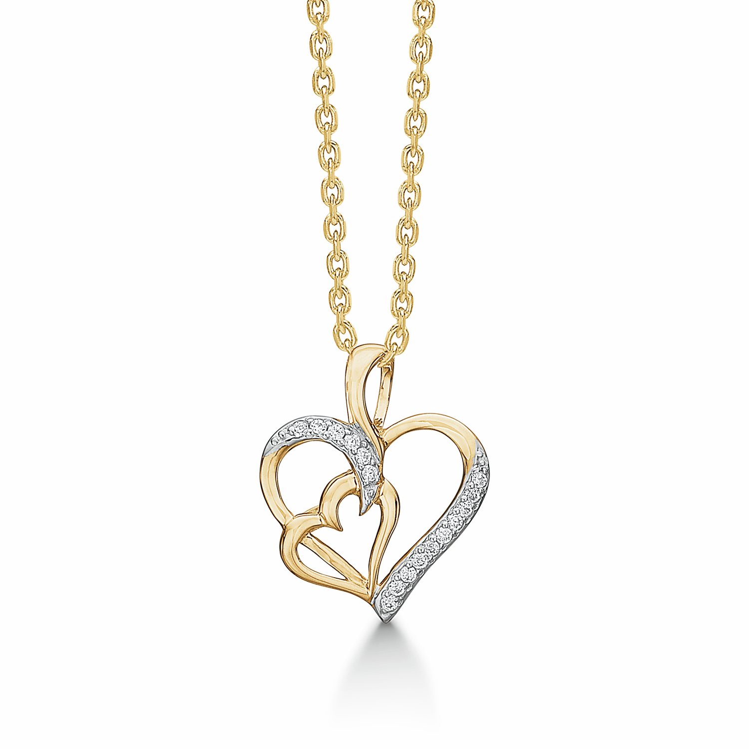 Støvring Design 14kt Guld Vedhæng med Dobbelt Hjerte 76205969