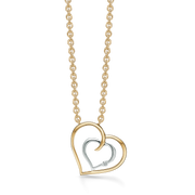 Støvring Design 14kt Guld og Hvidgulds Hjerte Vedhæng med Brillant 76232985