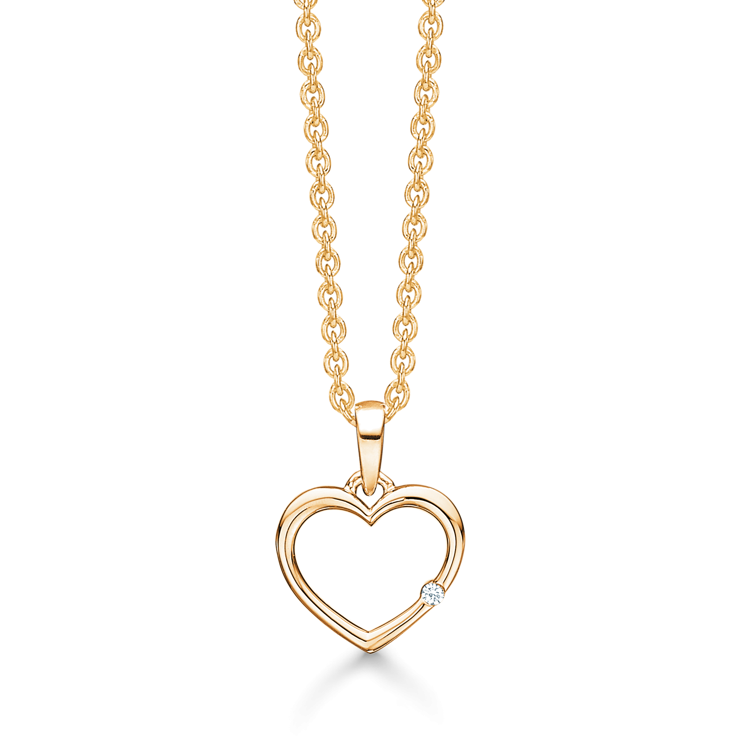 Støvring Design 14kt Guld Hjerte Vedhæng med Brillant 76232998