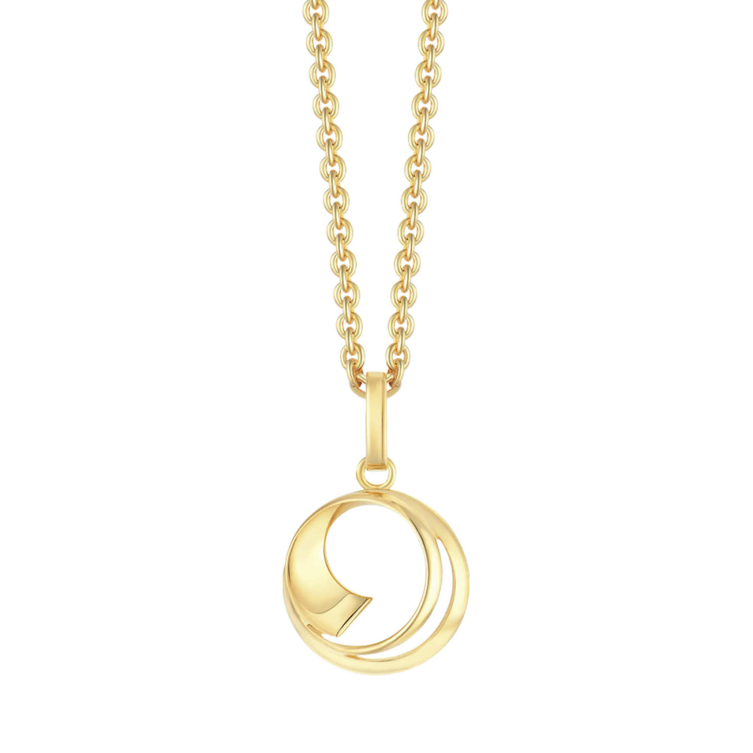 Støvring Design 14kt Guld Cirkel Vedhæng på forgyldt kæde 76237048