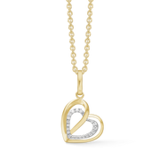Støvring Design 14kt Guld Vedhæng med Dobbelt Hjerte og Zirkonia 76237976