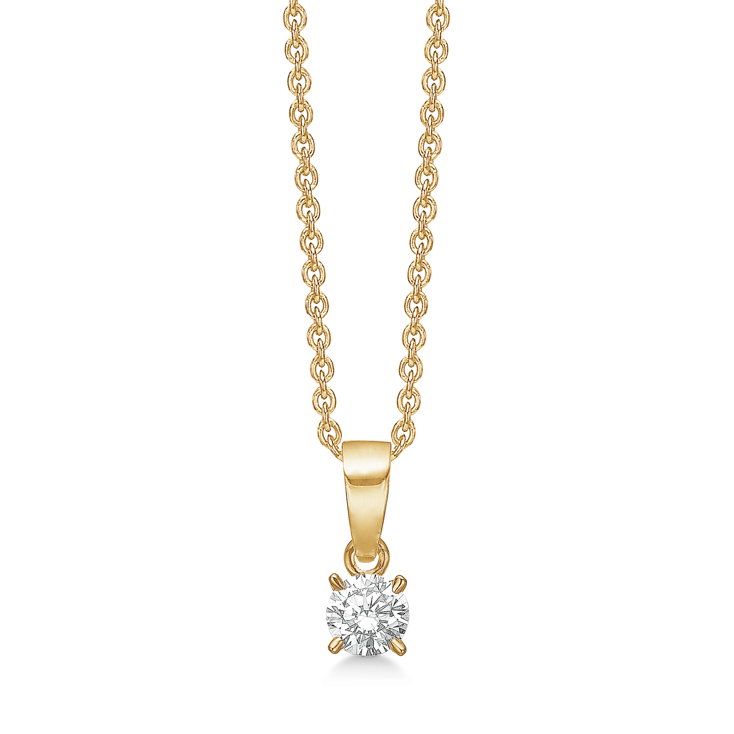 Støvring Design 14kt Guld Vedhæng med Zirkonia Sten på Forgyldt Kæde 76251015