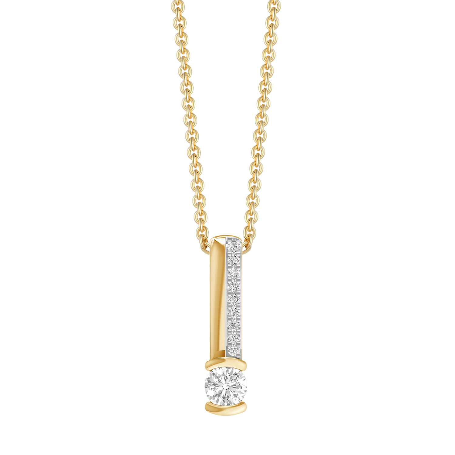 Støvring Design Halskæde med 14kt Brillant Vedhæng med i alt 0,14ct 76257005