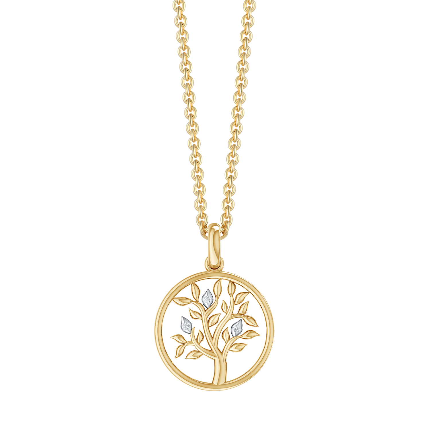 Støvring Design 14kt Guld Vedhæng med Livets Træ og 0,02ct Diamanter 76257998