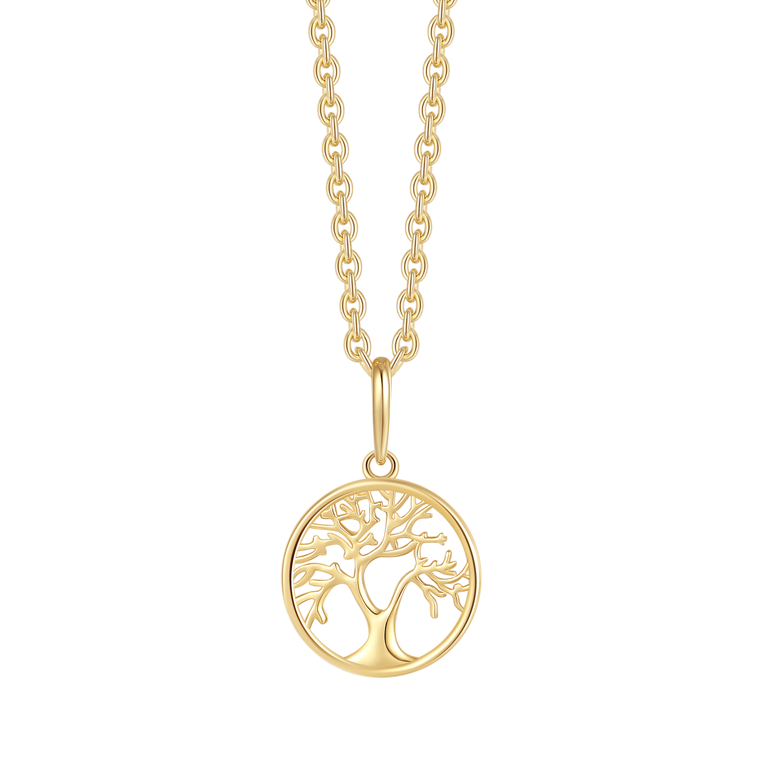 Støvring Design 14kt Guld Vedhæng med Livets Træ på Forgyldt Kæde 76342982