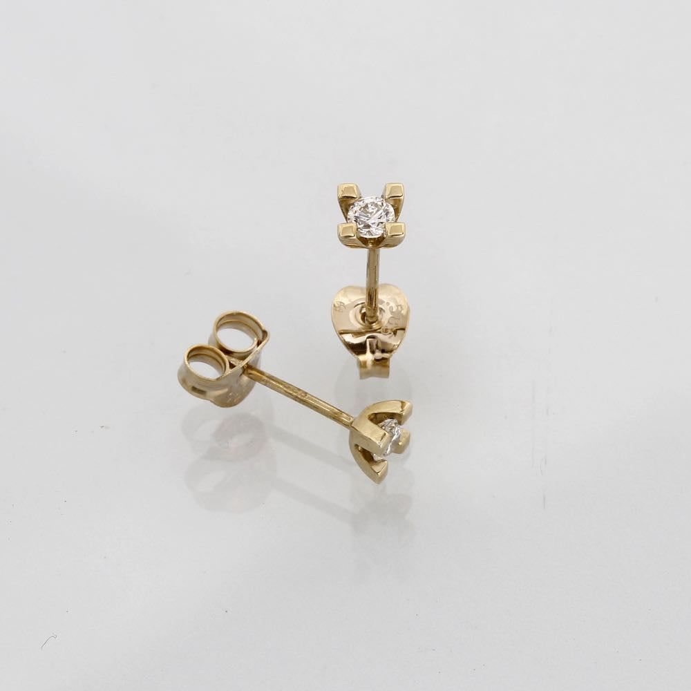 Jan Jørgensen Jewelz 14kt Guld Ørestikker med 0,10ct Diamanter