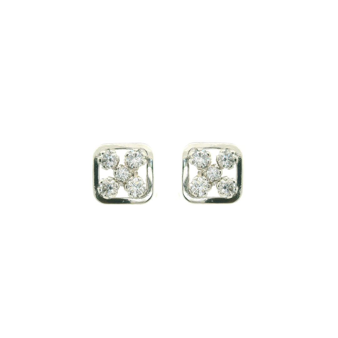 Støvring Design 14kt Hvidgulds ørestikker med zirkonia 80117771