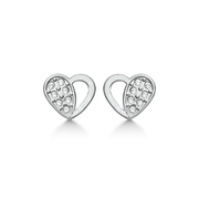 Støvring Design 14kt Hvidgulds Ørestik med Hjerte 80117782