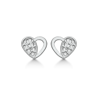 Støvring Design 14kt Hvidgulds Ørestik med Hjerte 80117782