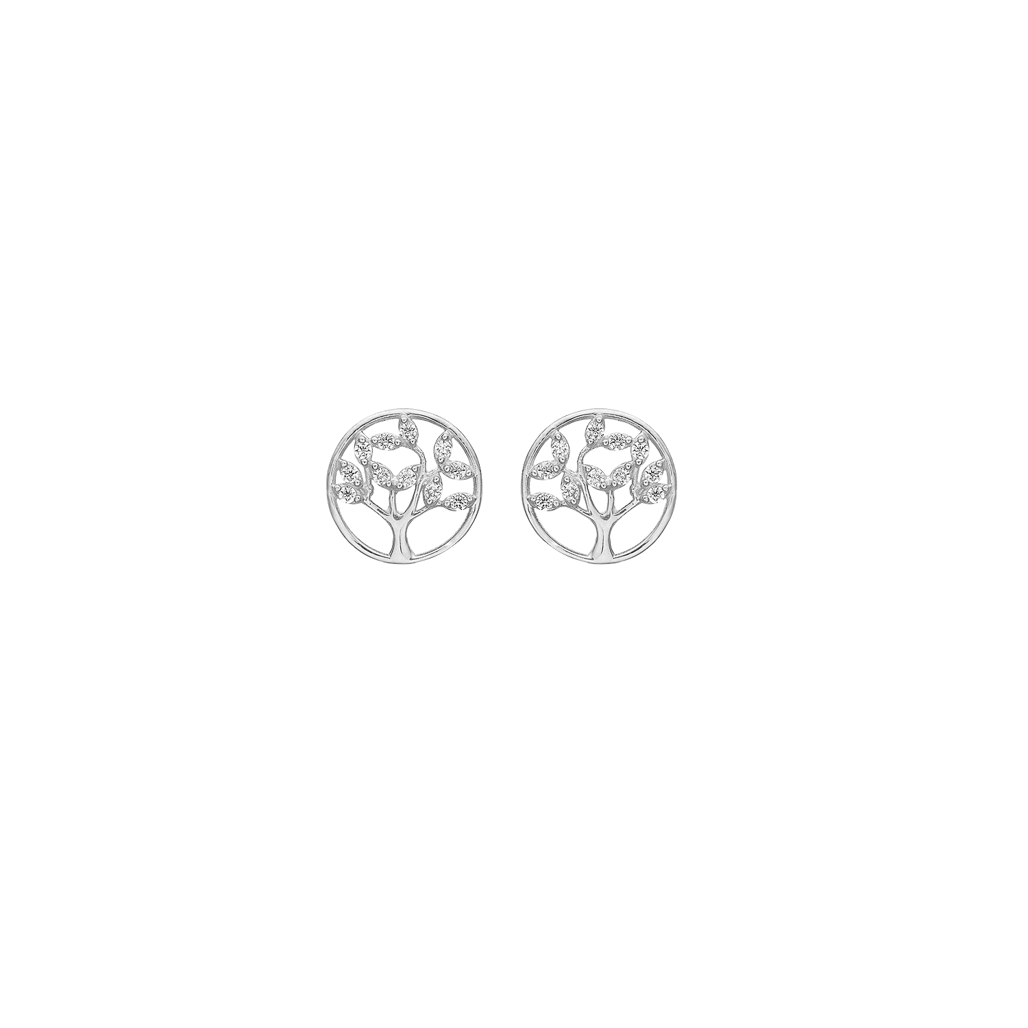 Støvring Design 14kt Hvidgulds Ørestik med Livets Træ 80242022