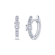 Støvring Design 14kt Hvidgulds Creoler med i alt 0,43ct Diamanter 80257024