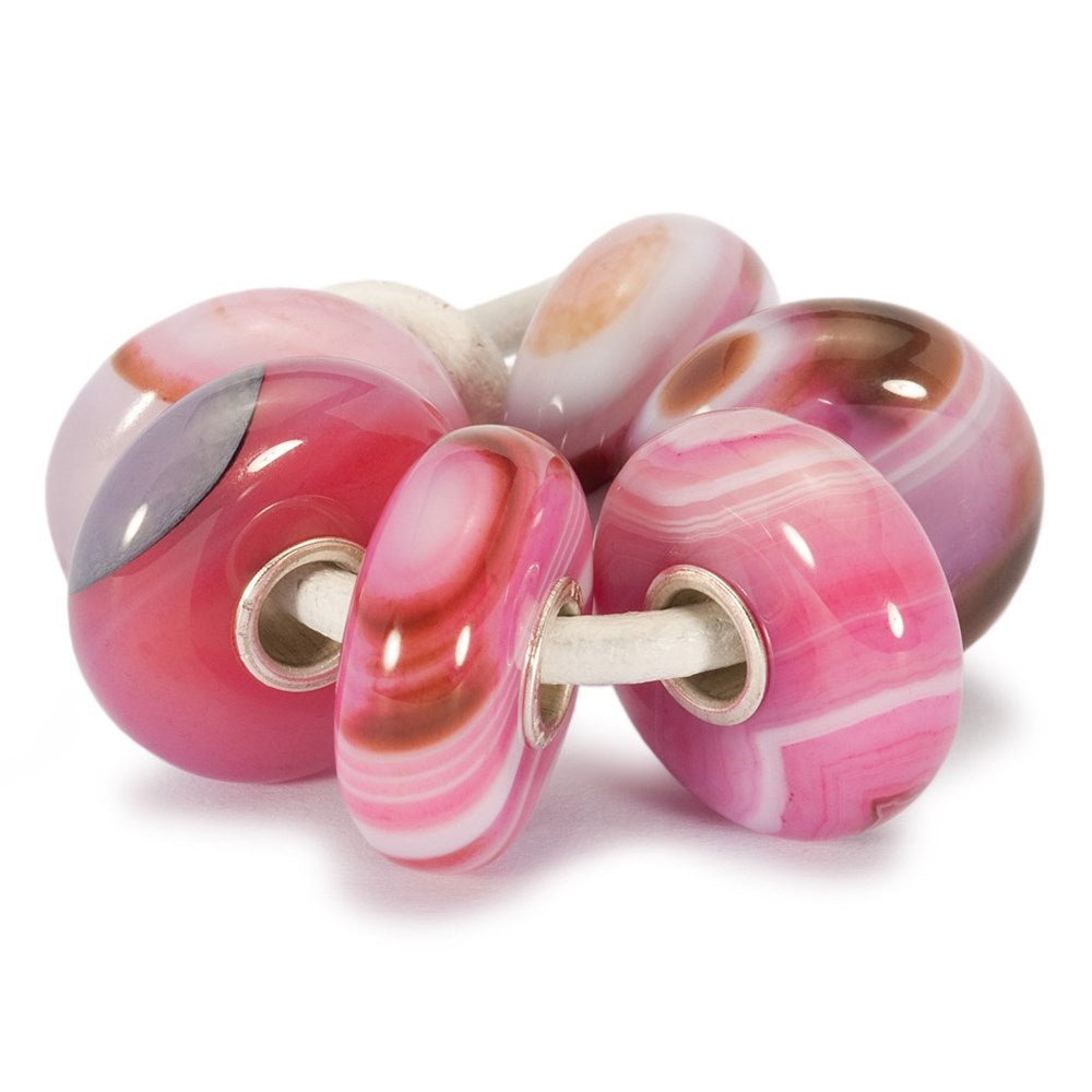 Trollbeads/Troldekugler Pink stribet agat bundt TSTBE-00001