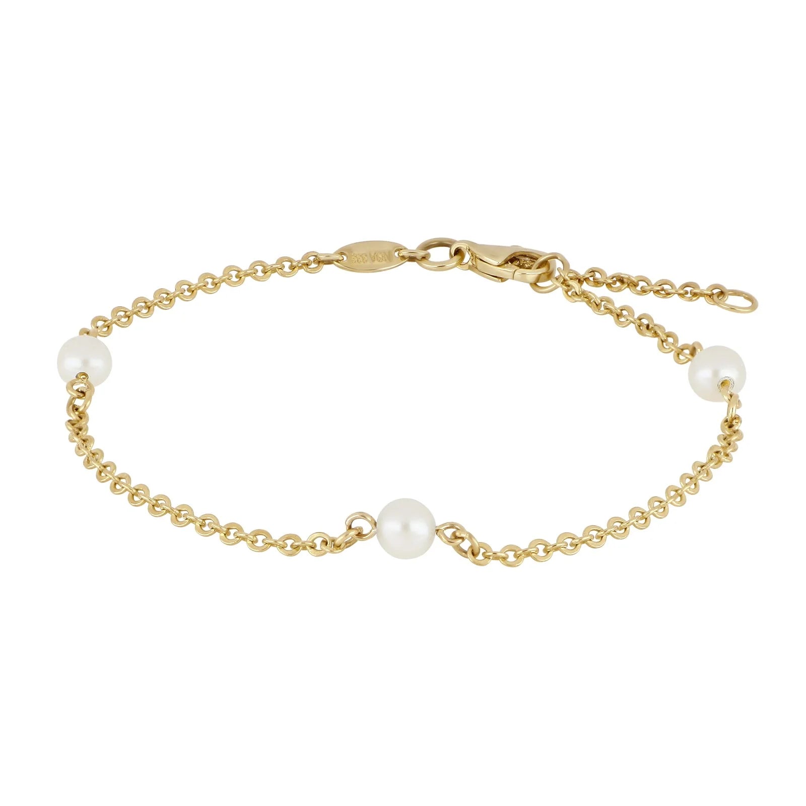 Siersbøl 8kt Guld Armbånd med Ferskvands Perler 80820550300