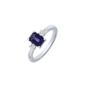 Støvring Design 14kt Hvidguld Ring med Tanzanit og 0,13ct brillanter 82257007