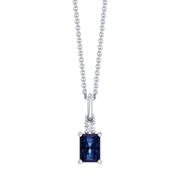 Støvring Design 14kt Hvidgulds Vedhæng med Tanzanit, 0,07ct brillanter på sølv kæde 86257007