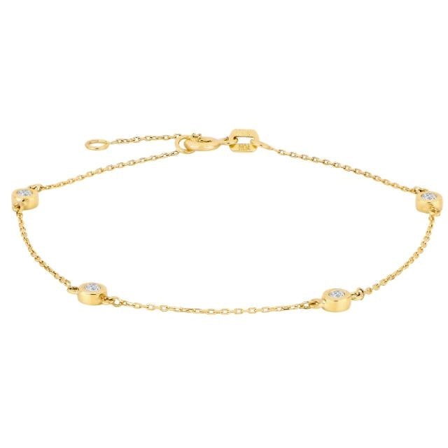 Siersbøl 8kt. guld armbånd med Zirkonia i rørfatning 80830200300