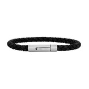 SON of NOA Sort Flettet Læderarmbånd i 19cm 80970089119