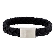 SON of NOA Sort flettet læderarmbånd i 21cm 80970239121