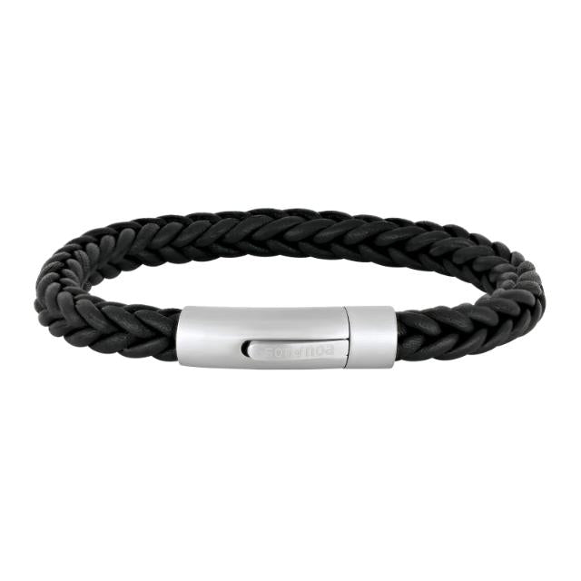 SON of NOA Sort Flettet Læder Armbånd 80970259121