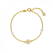 Lund Copenhagen Marguerit Armbånd med Ferskvandsperler 9015039-33-M