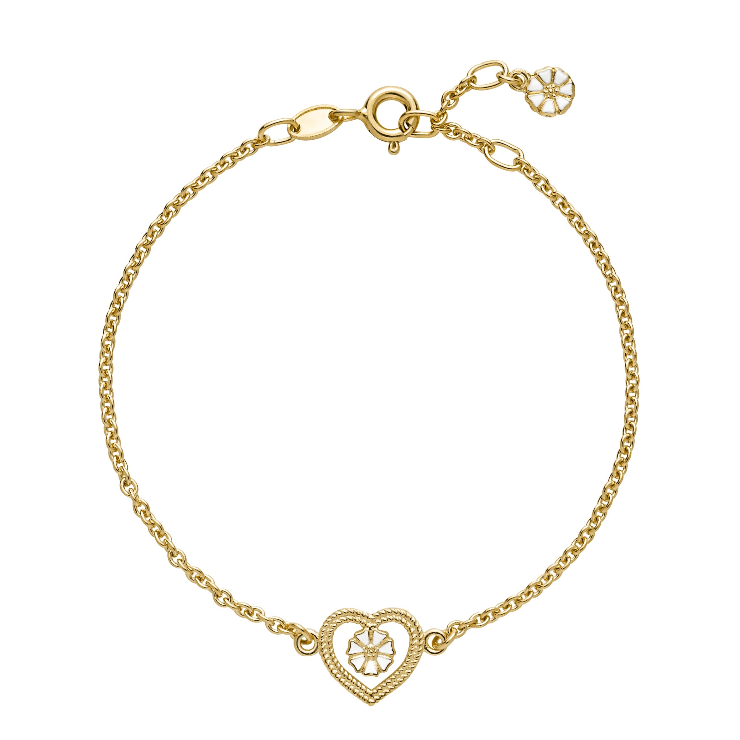 Lund Copenhagen Marguerit Armbånd med Hjerte 9015064-M