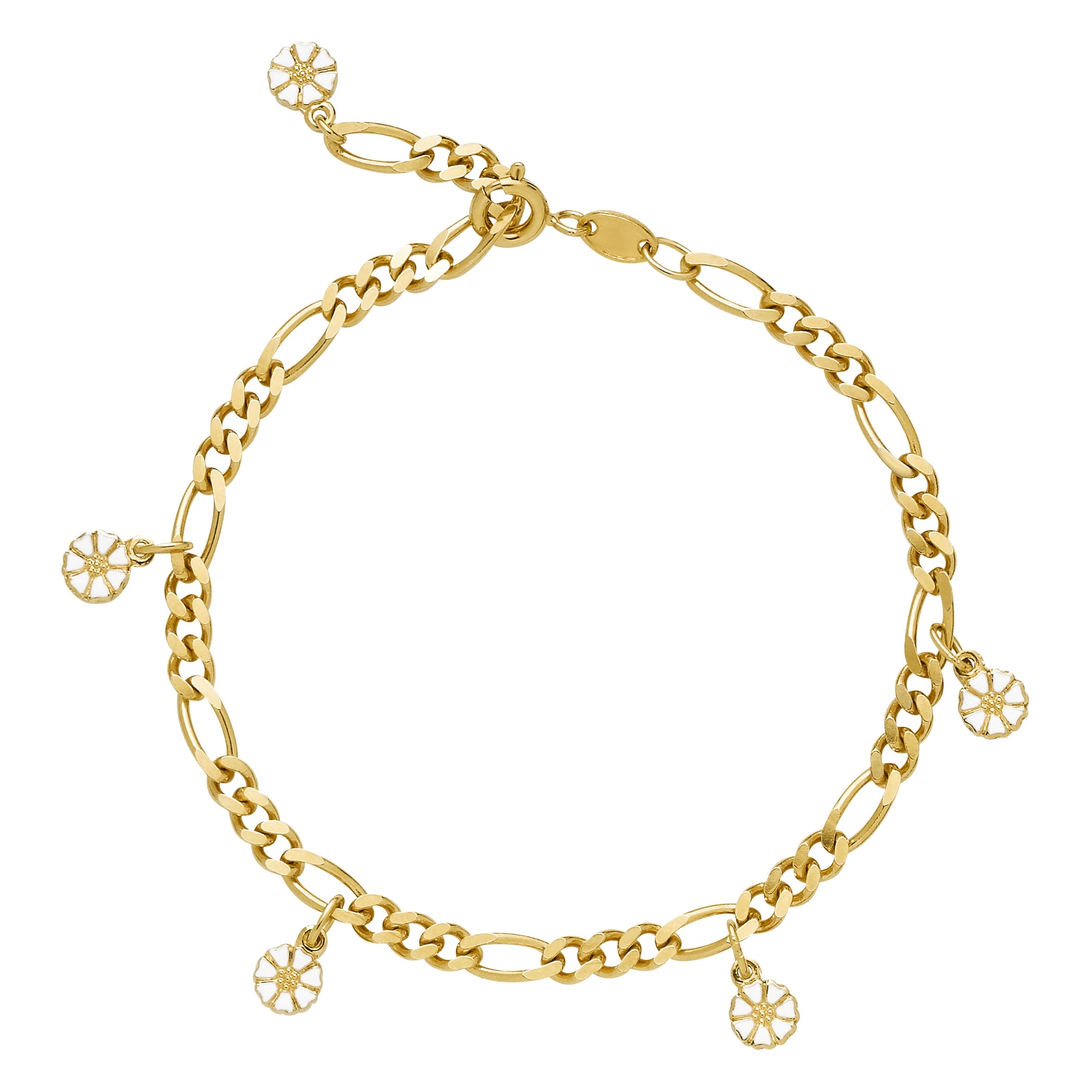 Lund Copenhagen Forgyldt Figaro Armbånd med Margueritter 9015071-M