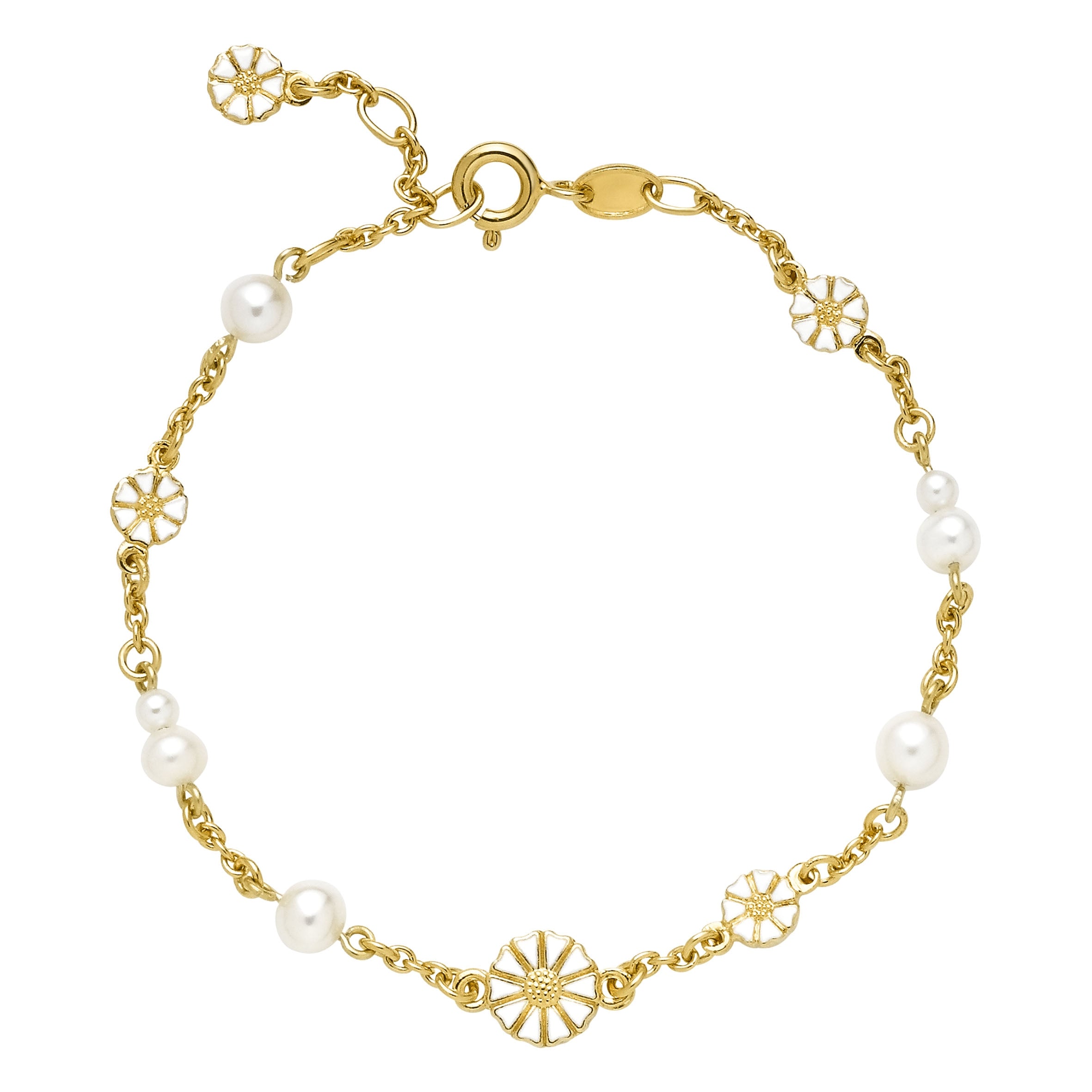 Lund Copenhagen Marguerit Armbånd med Ferskvandsperler 9015074-33-M