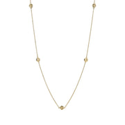 Lund Copenhagen Forgyldt Collier med Runde Rustikke Plader 9021238-F